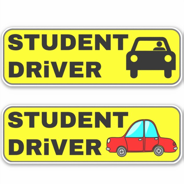 Funny Novice Student Driver Stickers for Cars Aufkleber (Vorderseite)