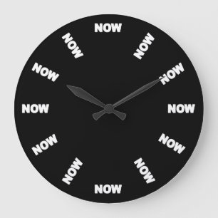 Funny Now Clock (Black) Große Wanduhr