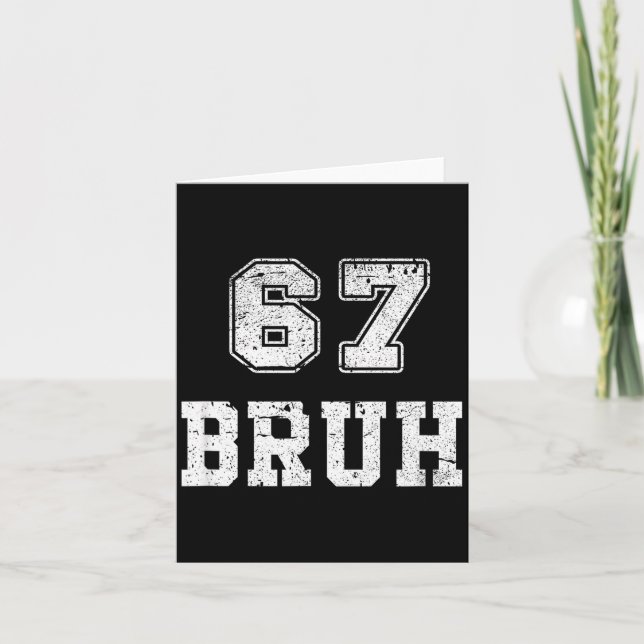 Funny Number Bruh Meme Retro Gift Men, Boys Tee Fa Karte (Vorderseite)