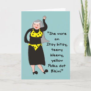 Funny Nun Cards "Yellow Polka Dot Bikini" Karte