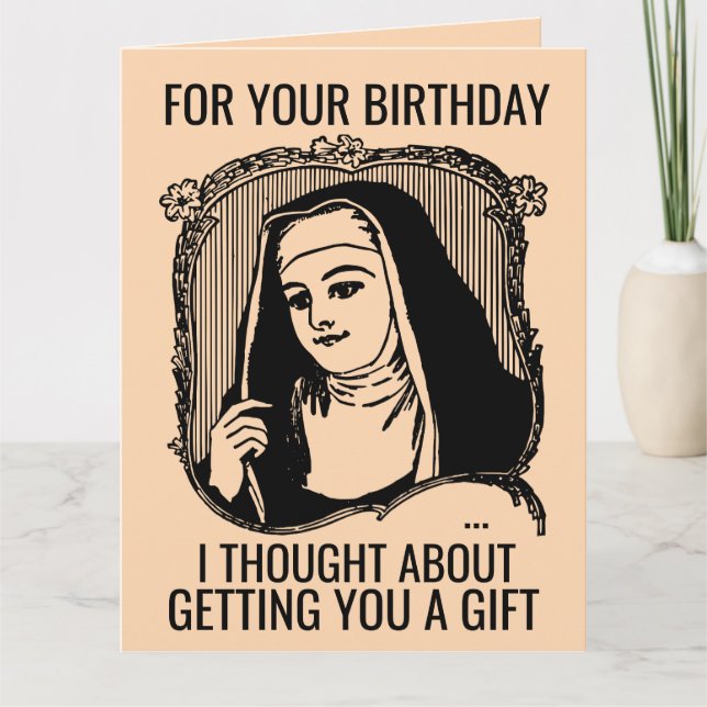 FUNNY NUN CATHOLIC BIRTHDAY BIG GREETING CARD KARTE (Vorderseite)