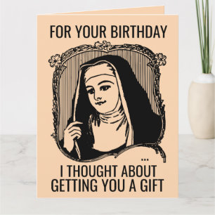 FUNNY NUN CATHOLIC BIRTHDAY BIG GREETING CARD KARTE