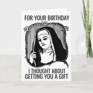 FUNNY NUN CATHOLIC BIRTHDAY GREETING CARD KARTE