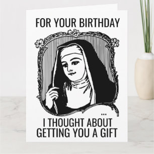 FUNNY NUN CATHOLIC BIRTHDAY GREETING CARD KARTE