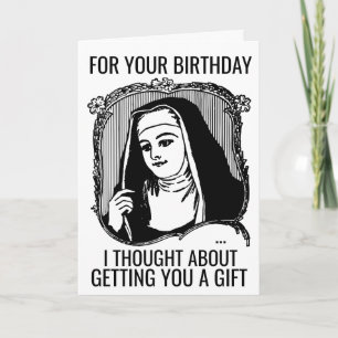 FUNNY NUN CATHOLIC BIRTHDAY GREETING CARD KARTE