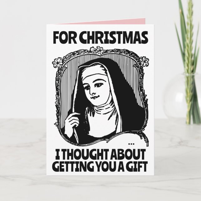 FUNNY NUN CATHOLIC CHRISTMAS BIG GREETCARD KARTE (Vorderseite)