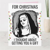 FUNNY NUN CATHOLIC CHRITMAS BIG GREETCARD