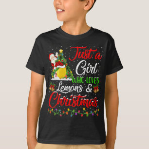 Funny nur ein Mädchen, das Zitronen und Weihnachte T-Shirt