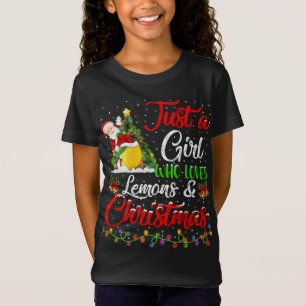 Funny nur ein Mädchen, das Zitronen und Weihnachte T-Shirt