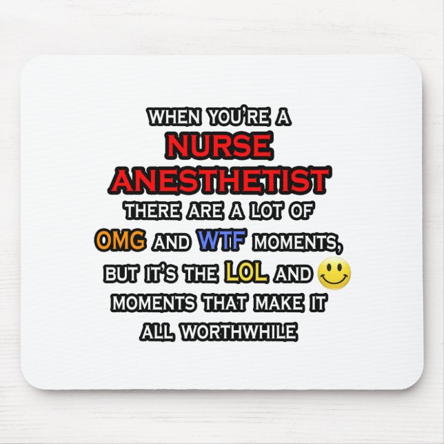 Funny Nurse Anästhesist ... OMG WTF LOL Mousepad (Vorne)