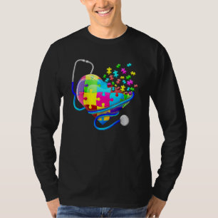 Funny Nurse Autism Puzzle Stethoscope - Herz 2 T-Shirt