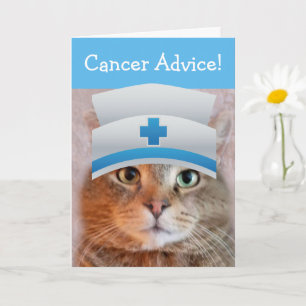 Funny Nurse Cat Cancer Advice Karte