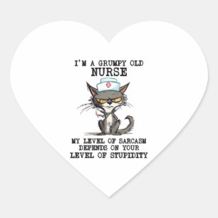 Funny Nurse Cat Sprichwort Herz-Aufkleber