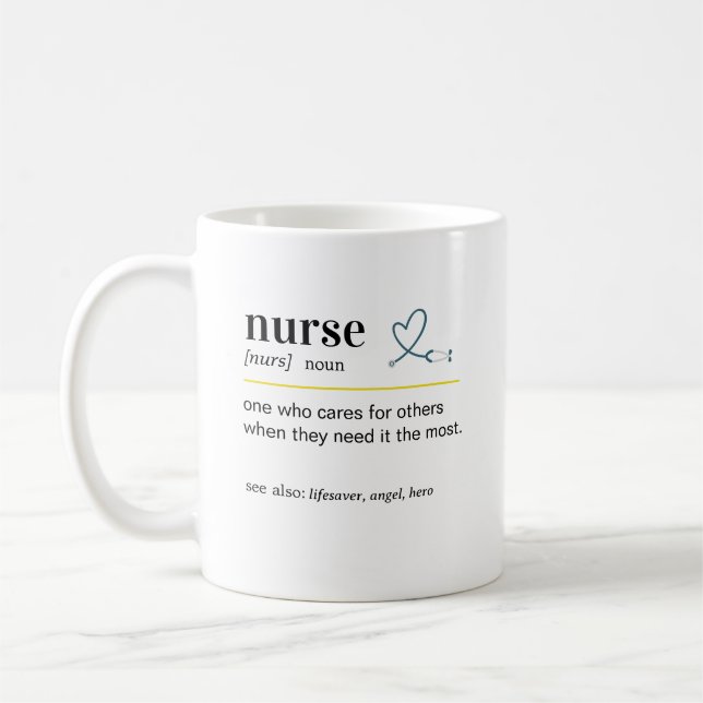Funny Nurse Definition Gift Kaffeetasse (Links)