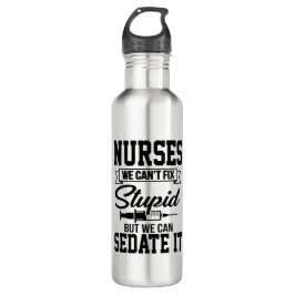 Funny Nurse dumme Wortart Edelstahlflasche