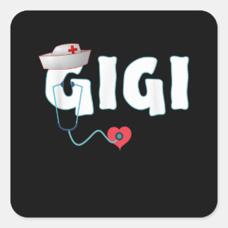 Funny Nurse Er Icu Rn Cna Gigi Grandma Nursing Quadratischer Aufkleber