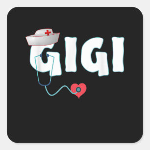 Funny Nurse Er Icu Rn Cna Gigi Oma Nurse Quadratischer Aufkleber