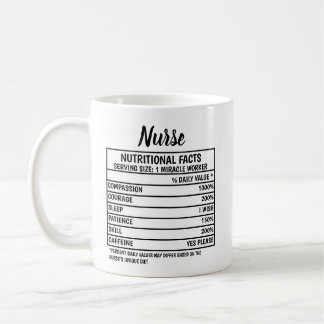 Funny Nurse Ernährungswert Geschenk Kaffee Tasse