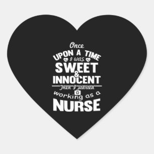 Funny Nurse Geschenkideen Design für Krankenschwes Herz-Aufkleber