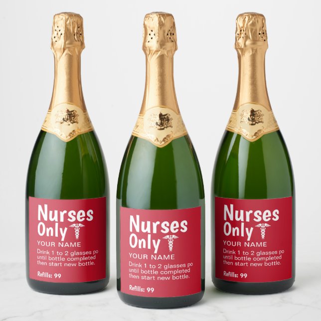 Funny Nurse Graduation Party Personalisiert (Flaschen)