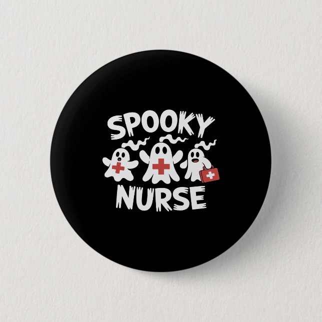 Funny Nurse Halloween Button (Vorderseite)