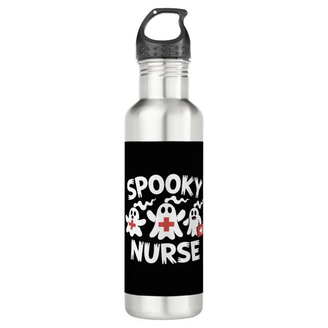 Funny Nurse Halloween Edelstahlflasche (Vorderseite)
