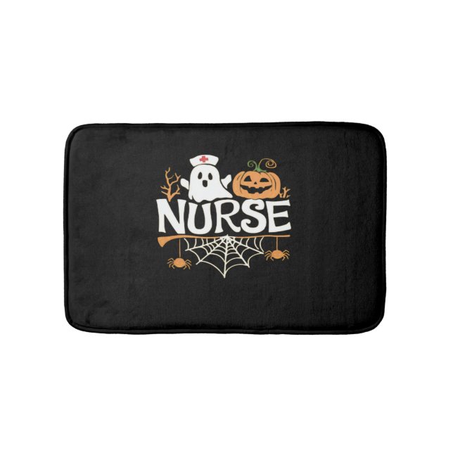 Funny Nurse Halloween Ghost Design Essential T-Shi Badematte (Vorderseite)