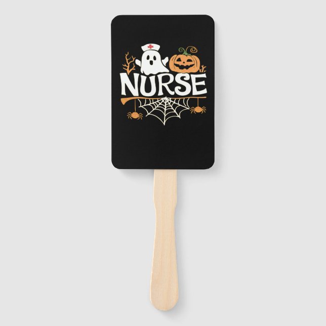 Funny Nurse Halloween Ghost Design Essential T-Shi Fächer (Vorderseite)