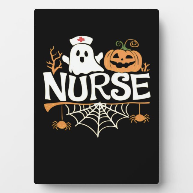 Funny Nurse Halloween Ghost Design Essential T-Shi Fotoplatte (Vorderseite)