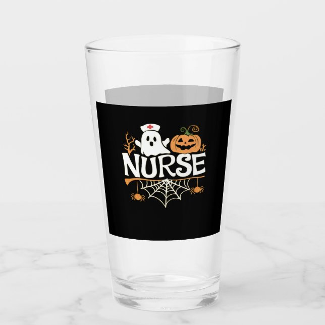 Funny Nurse Halloween Ghost Design Essential T-Shi Glas (Vorderseite)