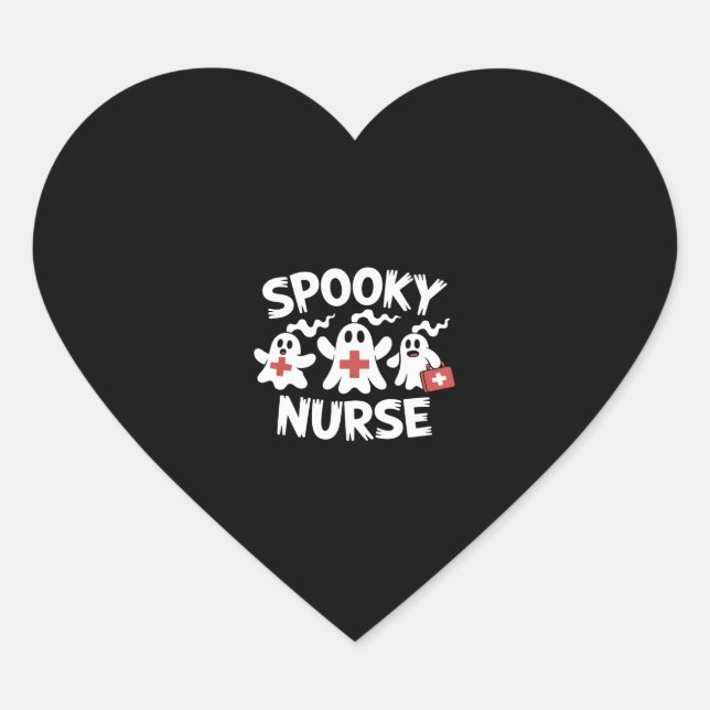 Funny Nurse Halloween Herz-Aufkleber (Vorderseite)