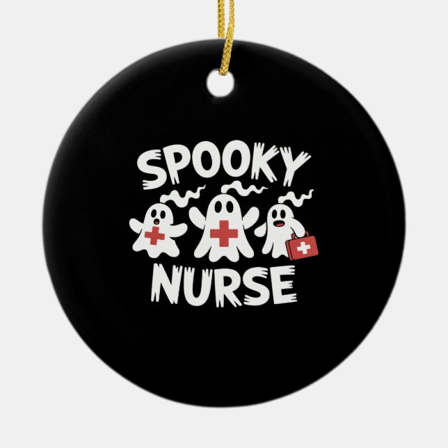 Funny Nurse Halloween Keramik Ornament (Vorne)