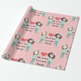 Funny Nurse Heart Geschenkpapier