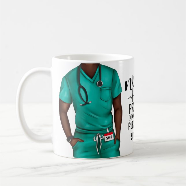Funny Nurse in Progress Personalisierte Kaffee-Tas Kaffeetasse (Links)