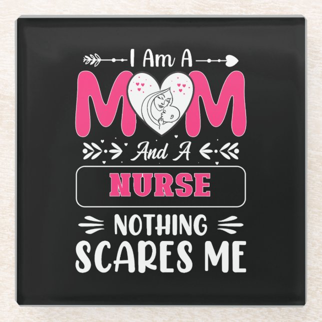 Funny Nurse Mama, Nurse Mama lustige Zitate Glasuntersetzer (Vorderseite)