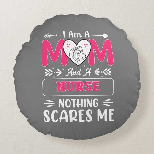 Funny Nurse Mama, Nurse Mama lustige Zitate Rundes Kissen (Vorderseite)
