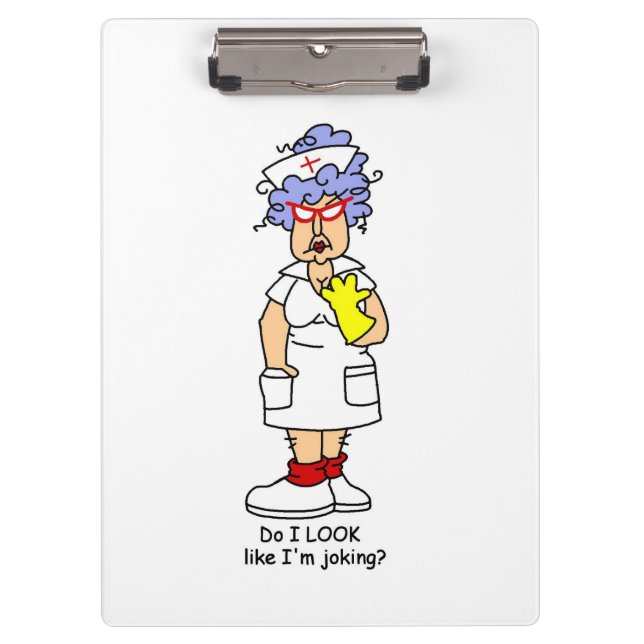 Funny Nurse No Joking Clipboard Klemmbrett (Vorderseite)