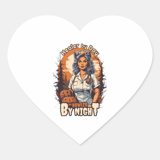 Funny Nurse - Nurse Puns - Halloween Nurse - Heile Herz-Aufkleber (Vorderseite)