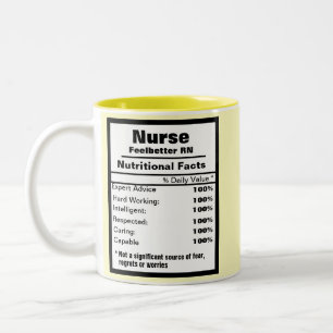 Funny Nurse Nutritional Label Tasse