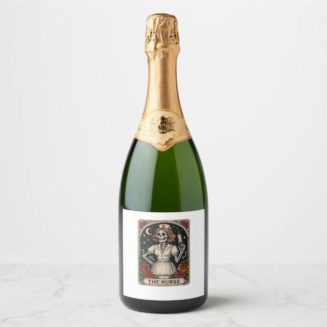 Funny Nurse Skeleton Tarot Card Halloween Nurse (Vorderseite)