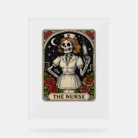 Funny Nurse Skeleton Tarot Card Halloween Nurse