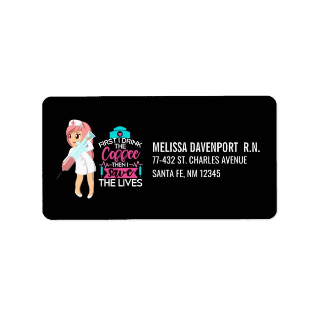 Funny Nurse Sprichwort mit Big Hypodermic Needle Adressaufkleber (Vorne)