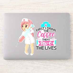 Funny Nurse Sprichwort mit Big Hypodermic Needle Aufkleber