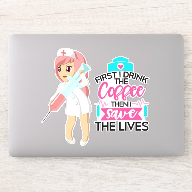 Funny Nurse Sprichwort mit Big Hypodermic Needle Aufkleber (Computer)