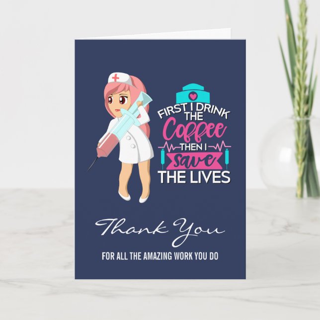 Funny Nurse Sprichwort mit Big Hypodermic Needle Karte (Vorderseite)