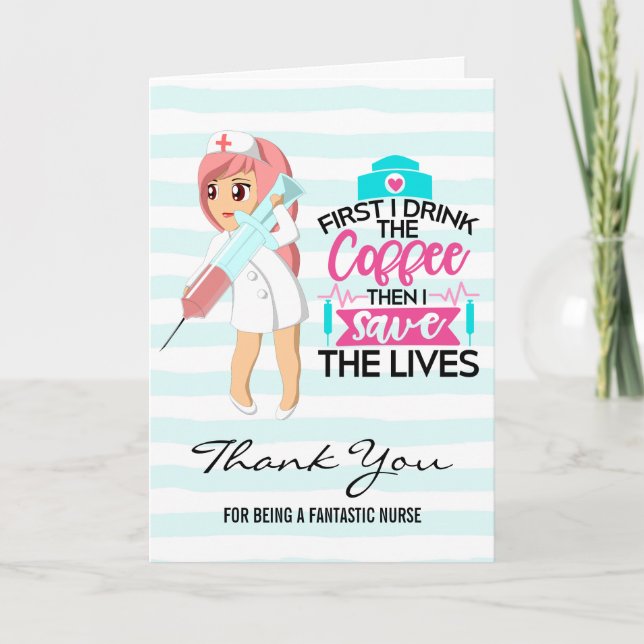 Funny Nurse Sprichwort mit Big Hypodermic Needle Karte (Vorderseite)