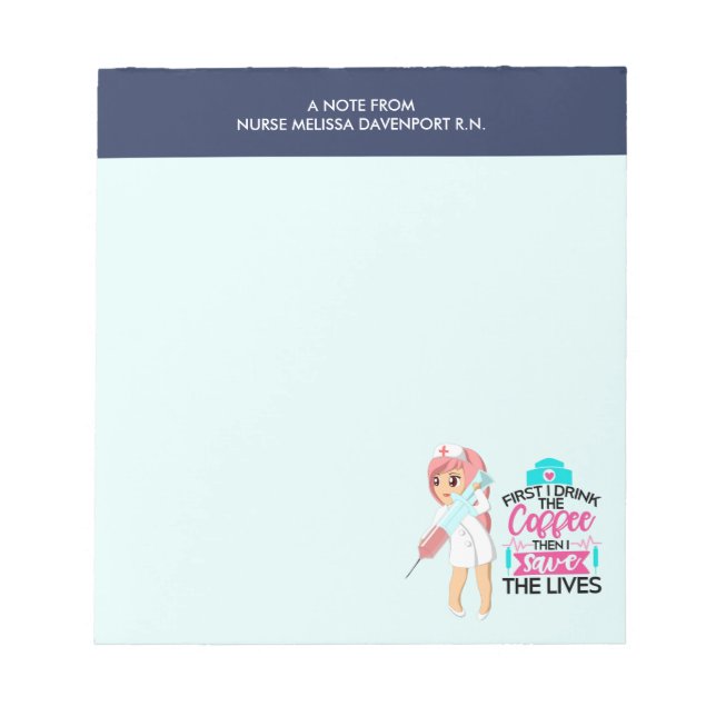 Funny Nurse Sprichwort mit Big Hypodermic Needle Notizblock (Vorderseite)