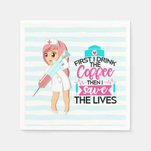 Funny Nurse Sprichwort mit Big Hypodermic Needle Serviette