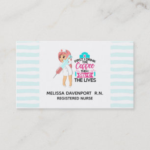 Funny Nurse Sprichwort mit Big Hypodermic Needle Visitenkarte