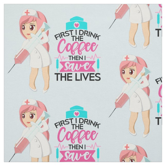 Funny Nurse Sprichwort Typografie Hypodermische Na Stoff (Muster)